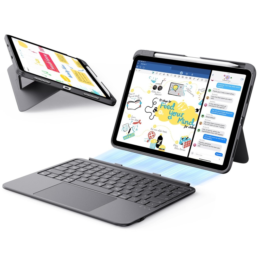 ESR Flex Keyboard Case iPad Air 11 M4 M3 M2 Detachable Trackpad Stand Gray